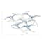 38" Blue Metal Bird Wall Décor with Brown Distressed Accents